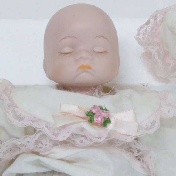 Porcelain Sleeping Baby Dolls Removable Outfits Hats Marked Trademarks Vintage - Picture 11 of 15